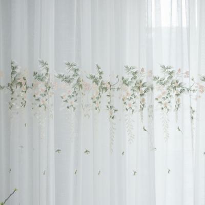 China Interesting Floral Curtain Embroidery Decorative Sheer Curtain For Living Room Bedroom for sale