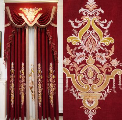 China Wholesale Blackout New Arrival Wedding European Luxury Ready Made Room Embroidery Curtain Fabric Curtain for sale