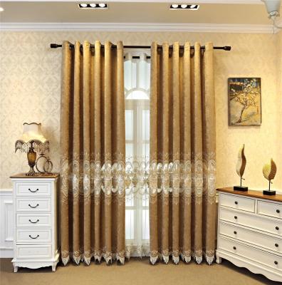 China Blackout Hot Sale Luxury Chenille Valance Curtain Textiles For Living Room Black Curtain for sale