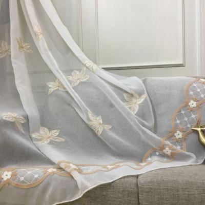 China Luxury Europe style sheer curtain embroidery European fabric curtain for living room bedroom for sale