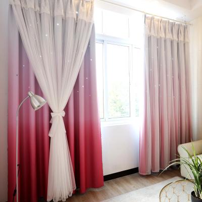 China Blackout Cortinas Para Ninos Decoration Living Room Hollow Star Ready Made Curtains Blackout Curtain for sale