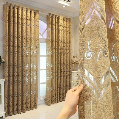 China Cheap Modern Living Room Decoration Sheer Para Salas Cortines Blackout Jacquard Window Curtain for sale