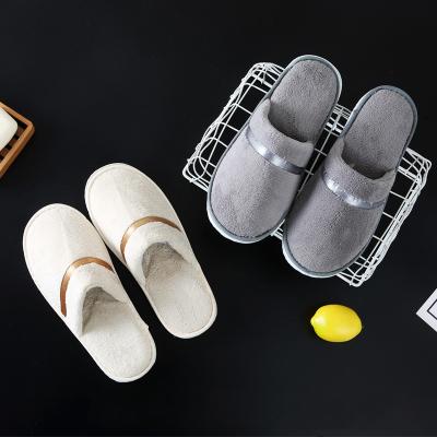 China Comfy Pantufla De Hotel Slipper Custom Made Lightweight Open Toe Linen Disposable Slipper for sale