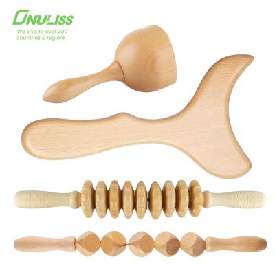 China Custom Body Color Small Other Massage Products Maderotherapie Seller Therapy Massage Wood Tool Kit for sale