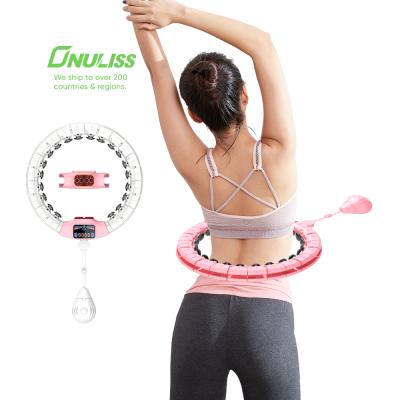 China PC+ABS Slimming Smart Body LCD Counting Digital Hoola Hoola Circles Weighted Ring For Fitness Training for sale