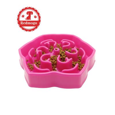 China Sustainable Pet Food Bowl Feeder Slow Feeding Pet Bloat Stop Pet Rolls Feeder For Dog Cat Plastic Bowl for sale