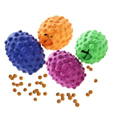 China Viable Dog Ball Toys for Pet Tooth Cleaning/Chewing/Playing, QI Treat Ball Food Toys Non-Toxic Soft Rubber Ball for sale