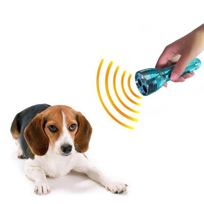 China Viable Ultrasonic Handheld Infrared Dog Repellent Infrared Deterrent 3 In 1 Pet Trainer With Flashlight Anti Barking Device for sale