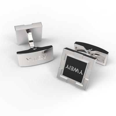 China Newest Custom Luxury High Quality Cufflink Mens Metal Square Cufflinks Blank Cufflinks for sale