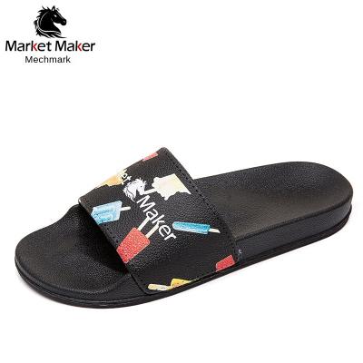 China Dropshipping one-piece deodorant beach non-slip sandals outdoor men's half slippers new 2020 fashion trend summer men's slippers for sale