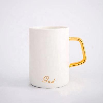 China Factory Direct Selling Letters Couples English Gold Black And White High End Viable Cups Creative Wedding Hand Gift for sale