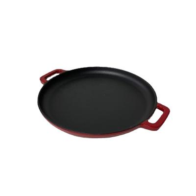 China General Use for Gas and Induction Cooker Stron Thai Round Cast Iron Enamel Cast Iron Two-Ear Skillet for sale