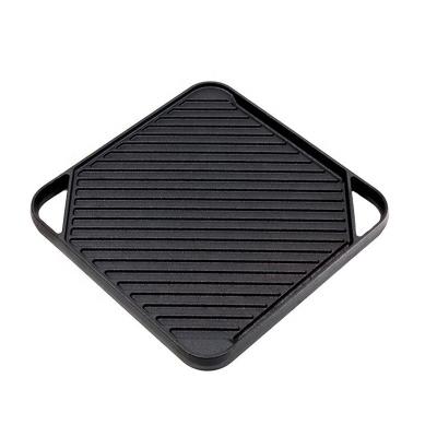 China General Use For Stron Thai 27cm Square Cast Iron Skillet Grill Pan Griddle Cast Iron Skillet Double Sided Gas And Induction Cooker Available for sale