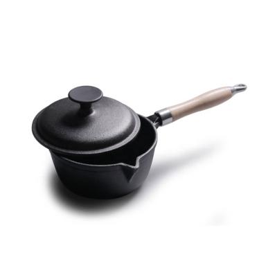 China Stron Cast Iron Kitchen Cookware Pot Vegetable Oil Cast Iron Cookware Sustainable Thai Mini Casserole Milk Boiling Pot for sale