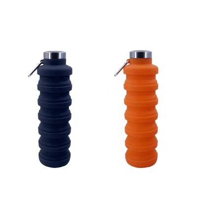 China New Viable Large Capacity Silicone Sports Bottle Outdoor Portable Collapsible Travel Fitness Water Bottle Silicone Folding Water Cup for sale