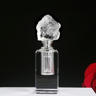 China Europe 2021 New Design Mini Natural Agate Crystal Stone Crystal Perfume Bottle Oil Empty Bottles for sale