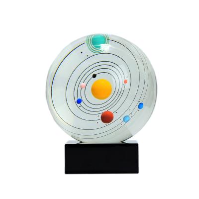 China Europe Planets Dropppshing Crystal Ball 3D Rise Galaxy Crystal Ball Home System Decoration for sale