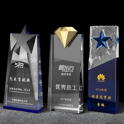 China Europe Shape Crystal Award Unique Corporate Anniversary K9 Crystal Material Wholesale Trophy for sale