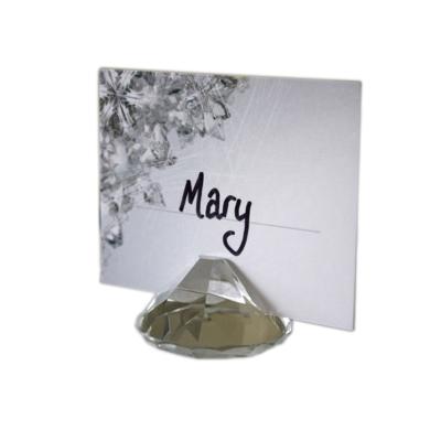 China Cheap Running Clear Glass Crystal Diamond Name Card Holders Wedding Party Table Decoration BYS031 for sale