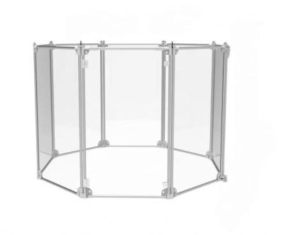 China Aluminium Detachable Pet Playpen Transparent Cat Kennel House Dog Fence Pen Detachable for sale