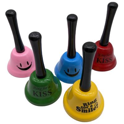 China 75mm*135mm Multiple Color Metal Handle Calling Bell for School Classroom for sale