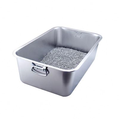 China Pet Stainless Steel Litter Box Large Open Toilet for Quick and Easy Poop Disposal for sale