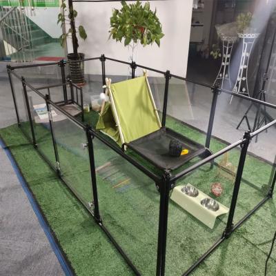 China DIY Transparent Foldable Yard Pet Fence Cage 6/8/10/12 Pcs for Portable Pet Playpen for sale