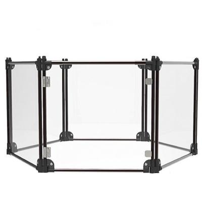 China Pet Training Ins Acrylic Sheet Indoor Dog Fence with Gate in Customized Size for sale