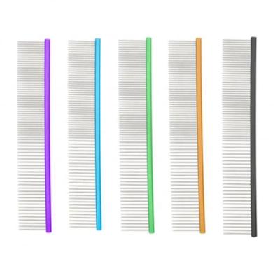 China Grooming Tools Stainless Steel Pet Comb Cat Dog Comb Open Knot Comb Customized Logo for sale