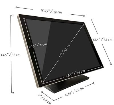 China Cheap 17 Inch Resolution 1280*1024 Real 17 Inch Aluminum Frame VGA POS Flat Resistive Touch Screen Monitor for sale