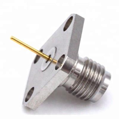 China Microwave 2.92mm SMK Jack 4hole Flange Mount With 0.64mm Coaxial Pin RF Connector for sale