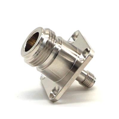 China RF SMA Female To Female N Flange Mount Intertype Adapter N Jack Nickel Plated To SMA Jack Flange Mount N To SMA RF Adapter for sale