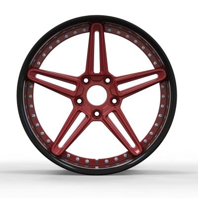 China Automobile Modification High Quality 6061 T6 Material 2 Pieces Rim Wheel Forged Alloy Split Wheel OEM Customized Forged Car Rims for sale