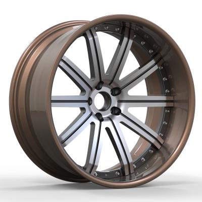 China Auto Modification Forged Customized Two Piece Aluminum Alloy Rim 17 Inch 4x100 5x112 5x130 Nissan Passenger Car Wheels for sale