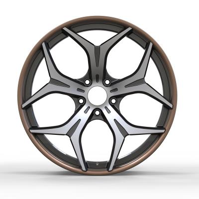 China Customized automobile modification EZW factory direct sales alloy wheel forged 2 pieces car rims passenger car wheels for sale