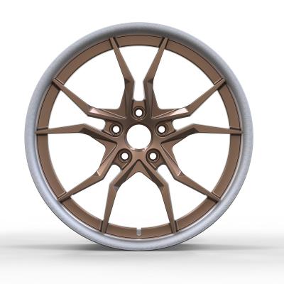 China Automobile Modification EZW 17 Inches Customized Two Piece Forged Classic Aluminum Alloy Rims Wheels For Luxury Passenger Cars for sale