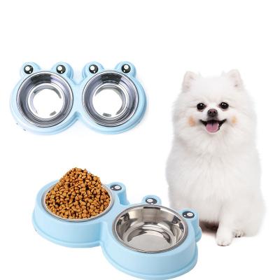 China Viable Pet Rolls Dog Food Water Feeder Stainless Steel Pet Dish Cat Puppy Feeding Supplies Small Dog Cats Drinking Accessories for sale