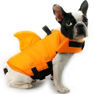 China New Large Viable Clothes Small Dog Cat Clothing Tide Brand Pet Clothes Swimsuit Shark Fin Dog Swimwear Law Fighting Life Vest for sale