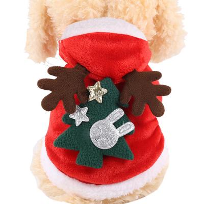 China XYF Sustainable Christmas Pet Clothes Autumn Winter Flannel Warm Festive Cat Dog Clothes Cats Elk Christmas Clothes New Year Gift Apparel for sale