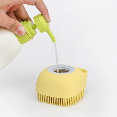 China Dog Cat Massage Brush Beauty Shampoo Dispenser Comb Hair Brush Bath Short Hair Soft Viable Silicone Sweep Cleaning Beauty Tool for sale