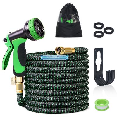 China Adjustable High Pressure Water Spray Nozzle Hoses Garden Hose 10 Work Soft Nozzle 4-Layers Latex Garden Spray Water Hose for sale