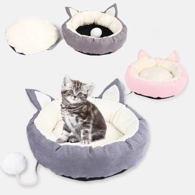 China Warm Fleece 1PC Waterproof Cute Winter Dog Bed Ear Fleece Kennel For Sofa Kennel Nest Puppy Cat Sofa Bed Dog Chihuahua Luxury Hondenmand Cushion for sale