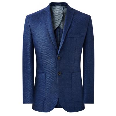 China New Breathable Slim Fit Men's Blue 100% Canvas Suit Formal Suit For Men for sale