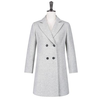 China Gray Lady Winter Reversible Almost Pure Wool Womens Ladies Custom Coats for sale