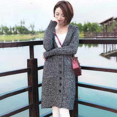 China Casaco Cotton Anti-pilling Long Cardigan Sweater Striped Women Oversized Cardigan Sweaters for sale