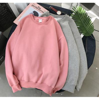 China Oversized Ladies QUICK DRY Sweatshirt 2021 Fashion Women Solid Color Sleeve Streetwear Long Slouch Pullover Jumper Tops 17 Colors for sale