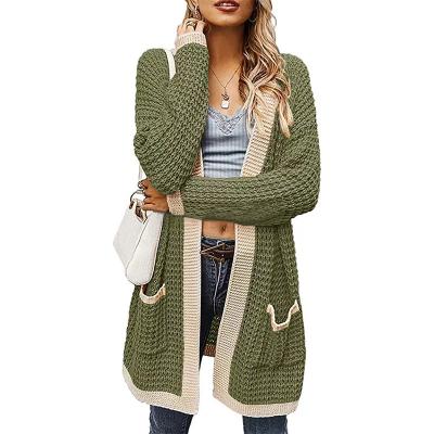 China Fashionable Women's Autumn Winter Long Sweater Knit Designer Organic Cotton Knitted Baby Sweater Cardigan for sale