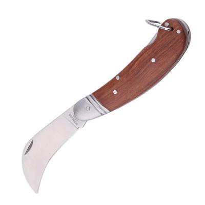 China Custom Open Slide Handle Stainless Steel Self Defense Key Chain Pocket Knife Knives Survival Wooden Knife Hunting Camping Outdoor Pocket for sale