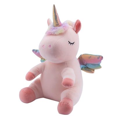 China Plush Factory Soft Toys Cute Custom Unicorn With Wings Plush Toy Pink And Blue Unicorn Animal As Gifts For Kids for sale