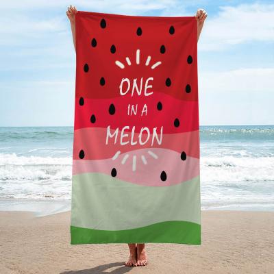 China Summer Sustainable Watermelon Printing Parents Children Seaside Vacation Beach Towel 2021 New for sale